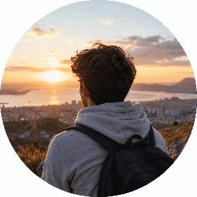 Smiling young man with glasses holding a smartphone, Livcam user profile image example