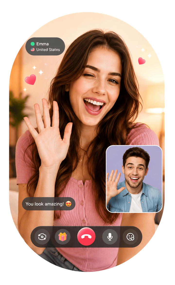 Girl enjoying a random video chat on LivCam