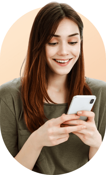 An excited female user on LivCam. 