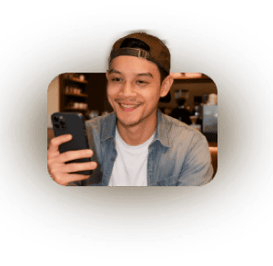 Man expressing himself on live video chat