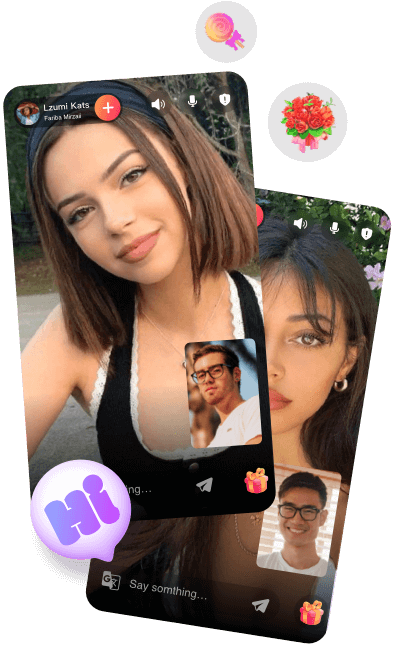 2 screens showing a live video chat on LivCam.